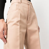 Pantaloni a vita exploit in beige - donna 