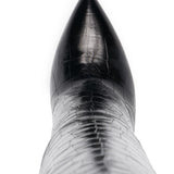 Stivali con effetto coccodrillo 105mm in nero - donna 