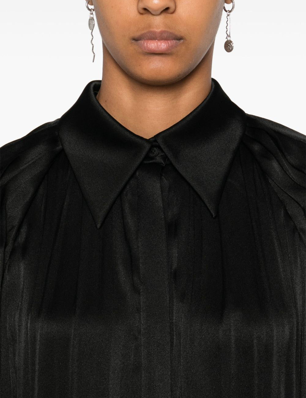 Camicia plissettata in nero Alberta Ferretti - donna 
