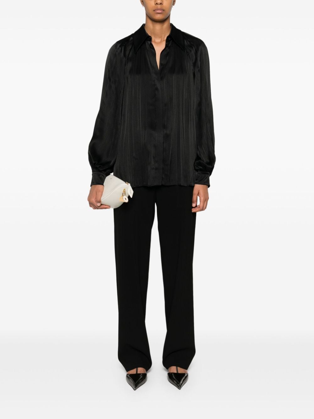 Camicia plissettata in nero Alberta Ferretti - donna 