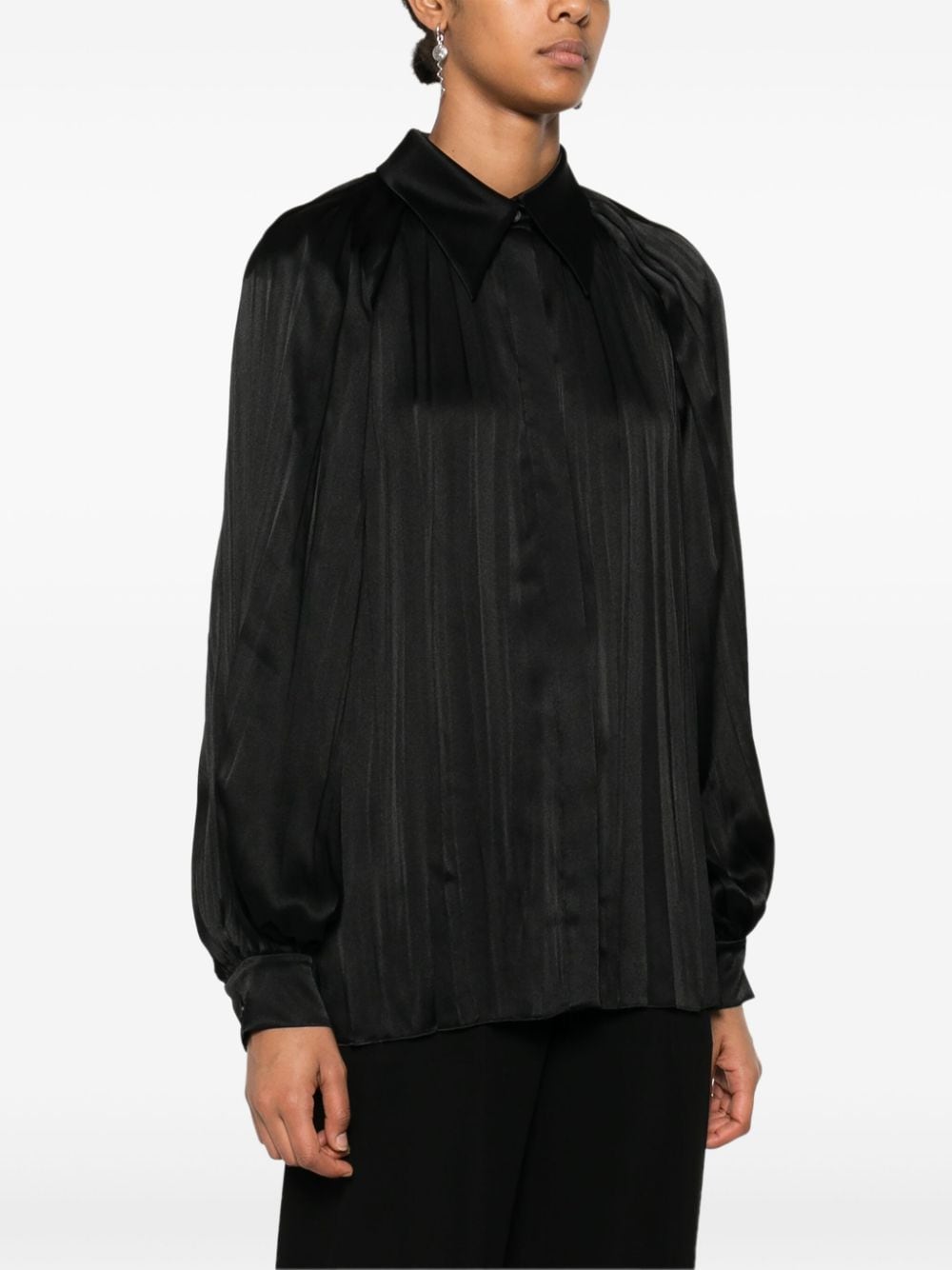 Camicia plissettata in nero Alberta Ferretti - donna 