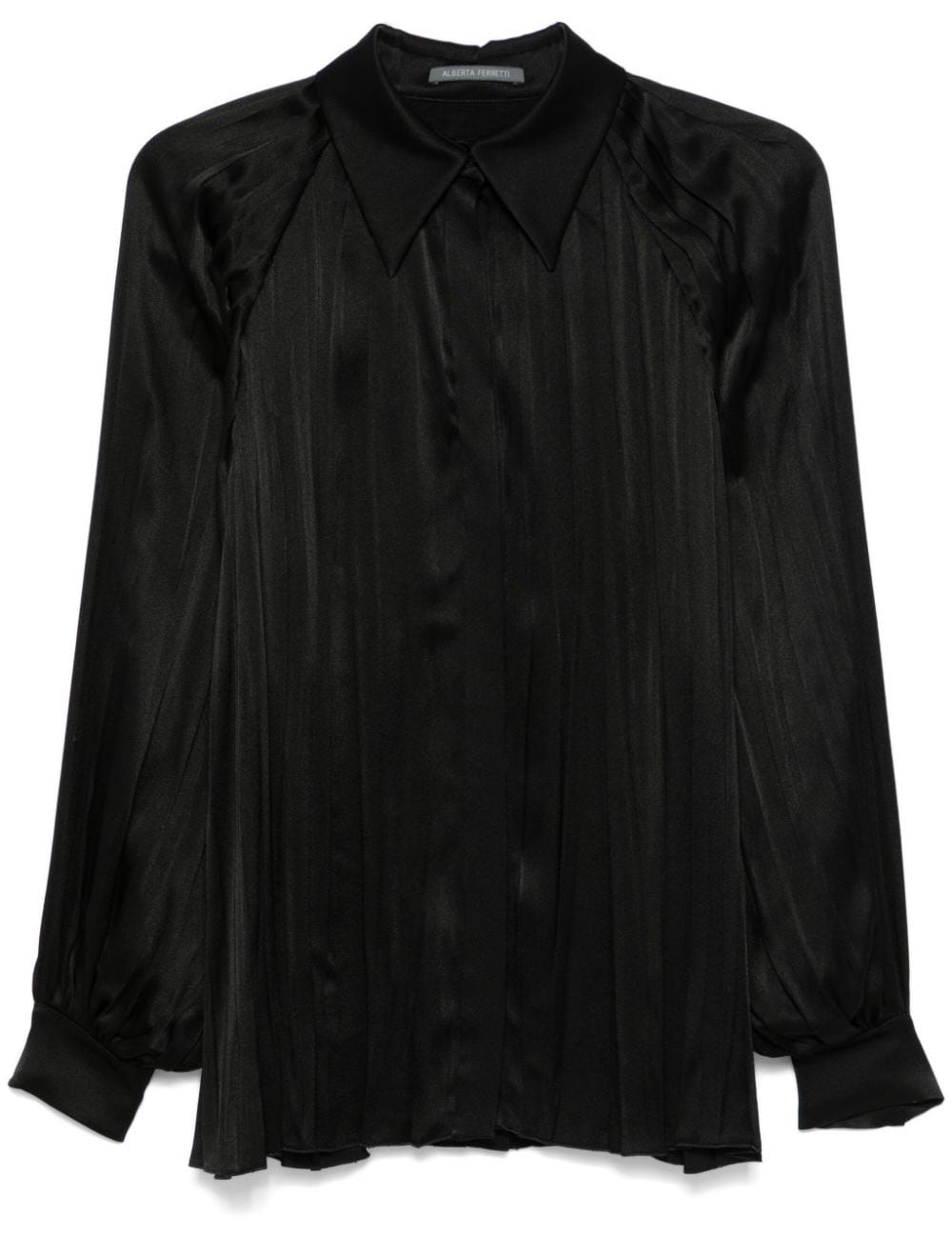 Camicia plissettata in nero Alberta Ferretti - donna 