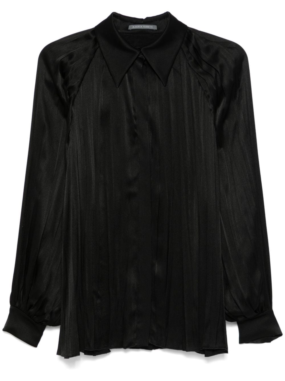 Camicia plissettata in nero Alberta Ferretti - donna 