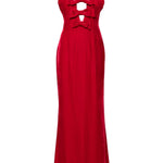 Abito da sera con fiocchi in velluto rosso Alessandra Rich - donna 