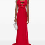 Abito da sera con fiocchi in velluto rosso Alessandra Rich - donna 