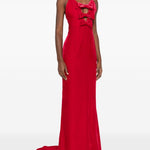 Abito da sera con fiocchi in velluto rosso Alessandra Rich - donna 