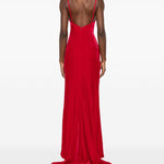 Abito da sera con fiocchi in velluto rosso Alessandra Rich - donna 