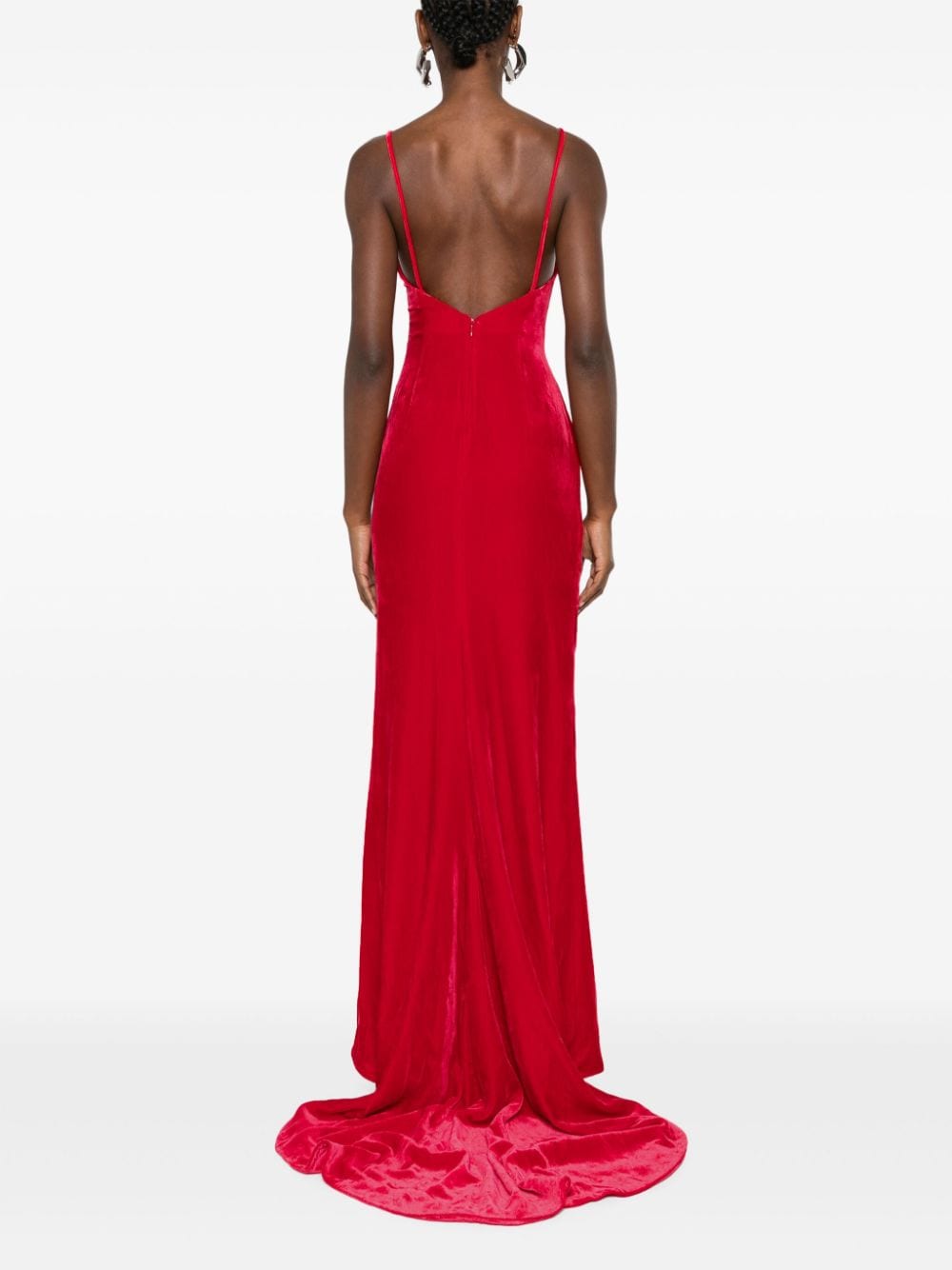 Abito da sera con fiocchi in velluto rosso Alessandra Rich - donna 