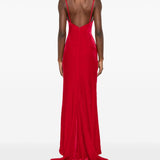 Abito da sera con fiocchi in velluto rosso Alessandra Rich - donna 