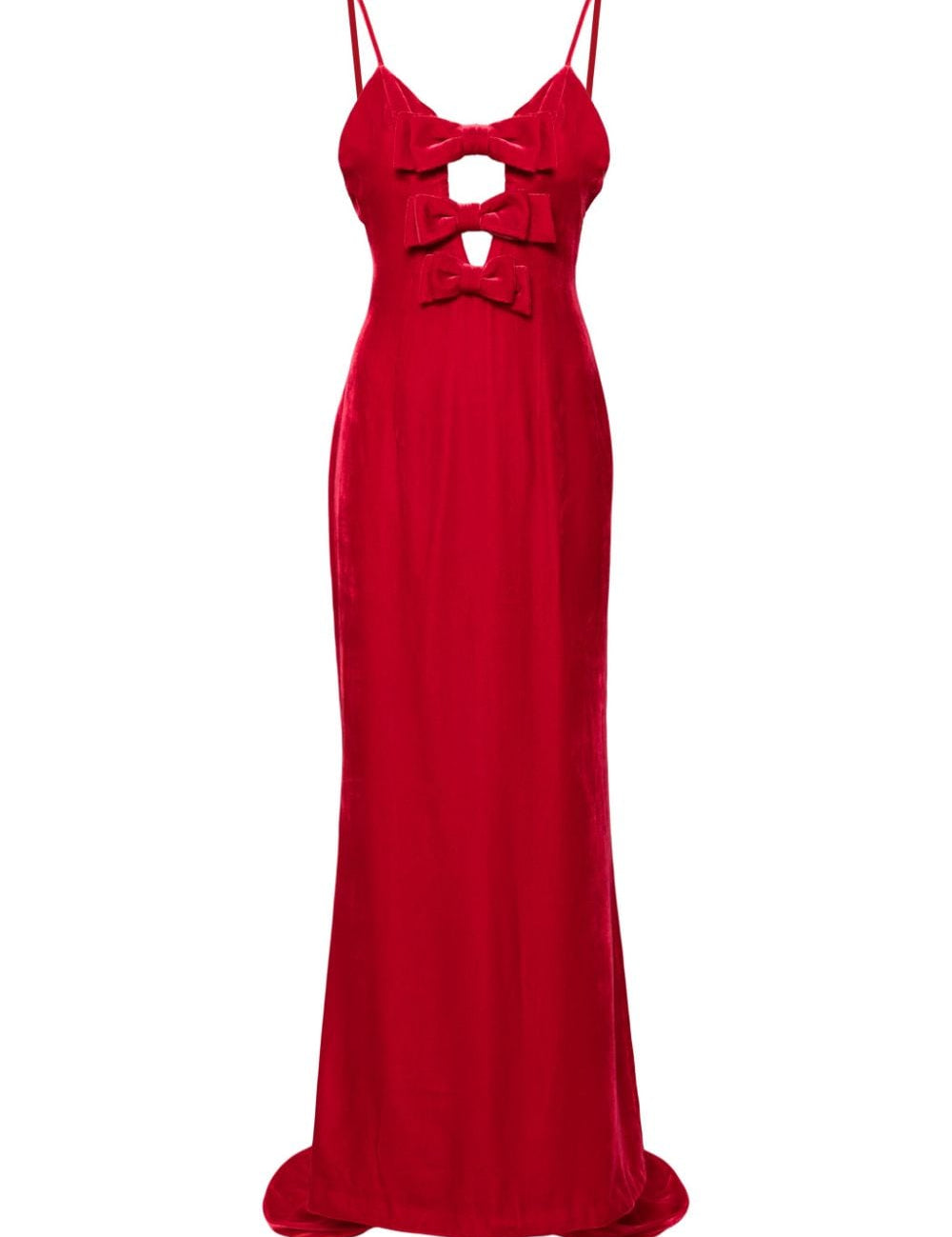 Abito da sera con fiocchi in velluto rosso Alessandra Rich - donna 