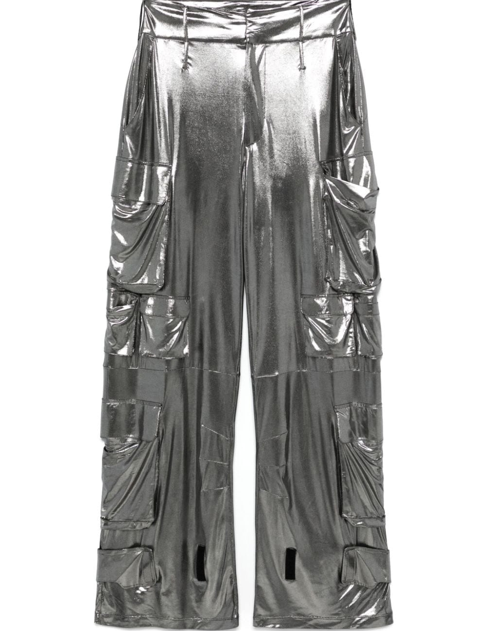 Pantaloni cargo lamé in argento Amen - donna 
