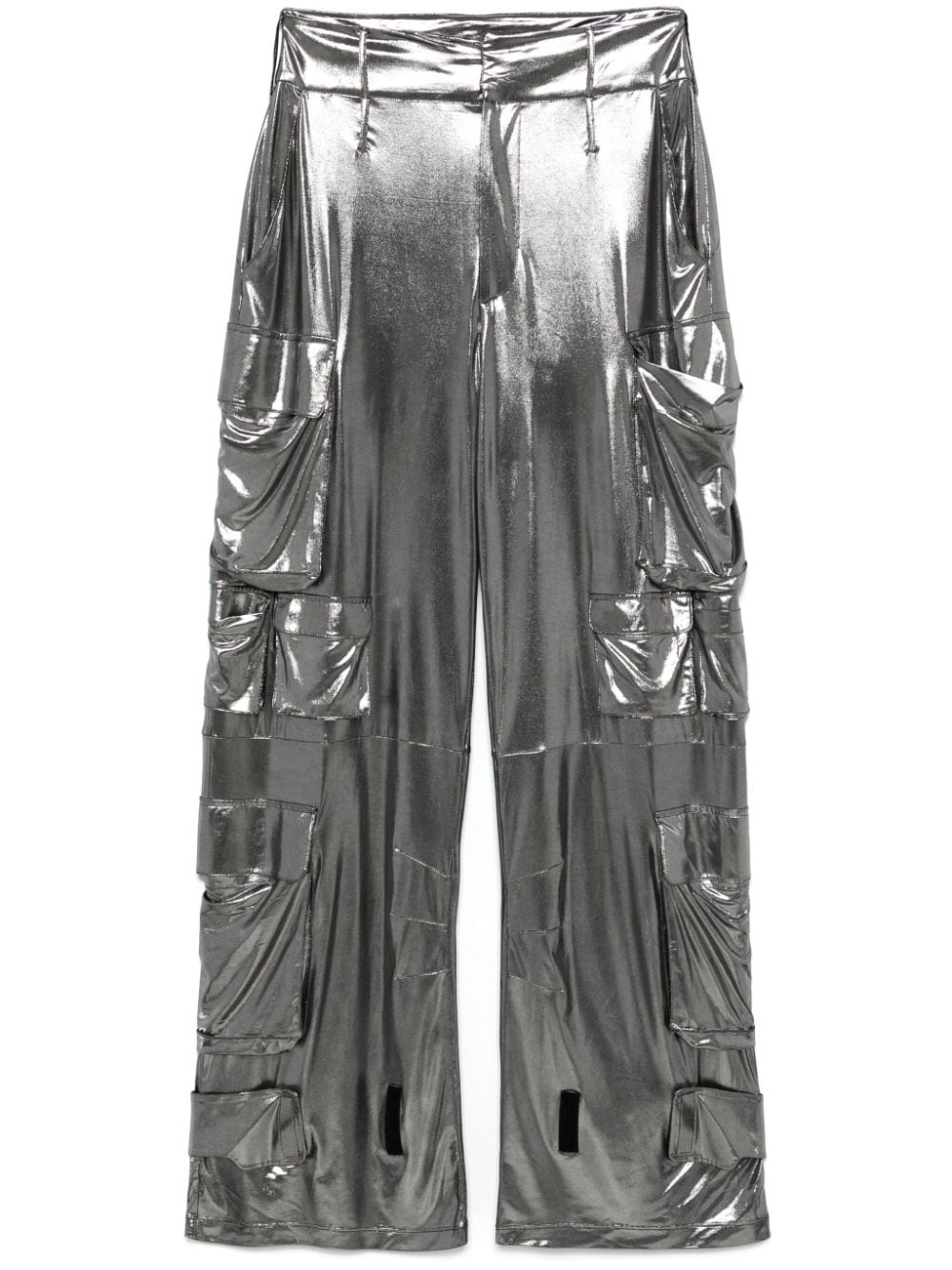 Pantaloni cargo lamé in argento Amen - donna 
