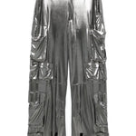 Pantaloni cargo lamé in argento Amen - donna 