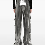 Pantaloni cargo lamé in argento Amen - donna 