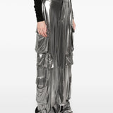 Pantaloni cargo lamé in argento Amen - donna 