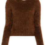 Maglione spazzolato in marrone Ami Paris - donna 