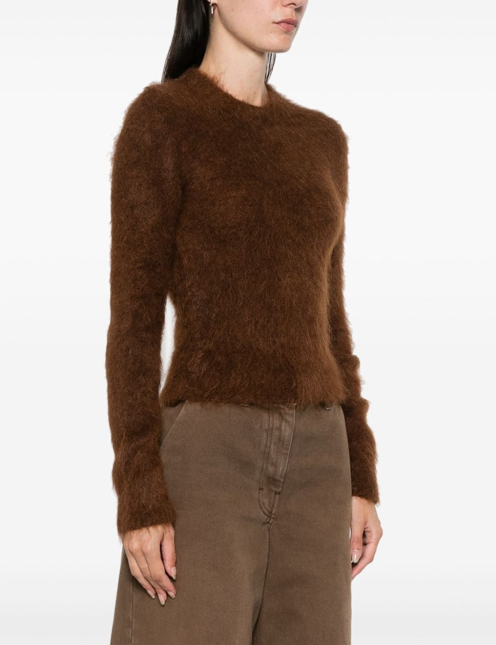 Maglione spazzolato in marrone Ami Paris - donna 