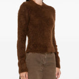 Maglione spazzolato in marrone Ami Paris - donna 