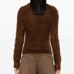 Maglione spazzolato in marrone Ami Paris - donna 