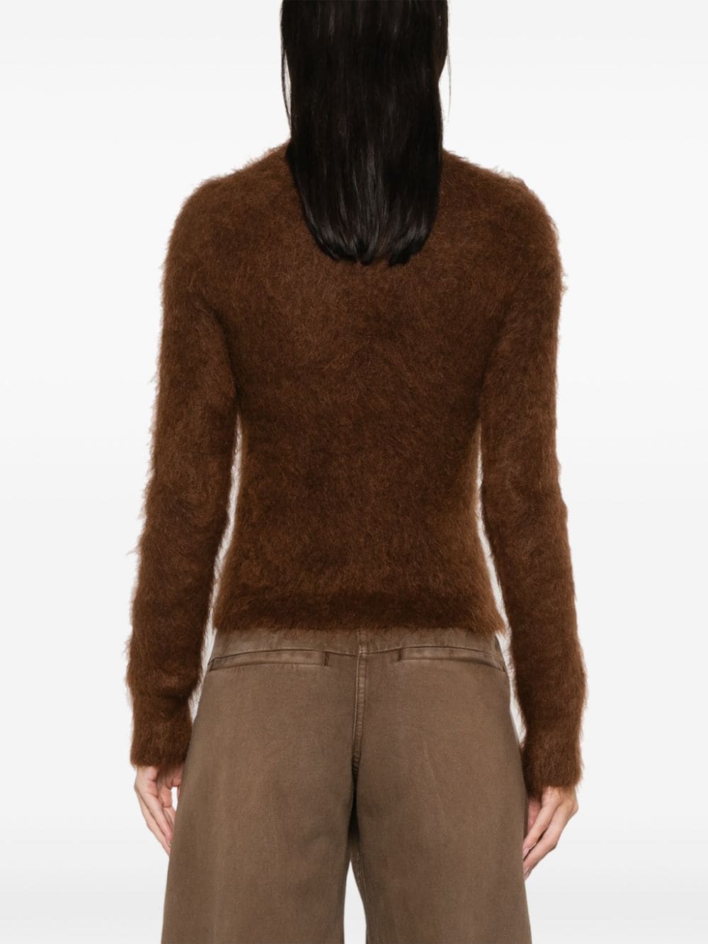 Maglione spazzolato in marrone Ami Paris - donna 