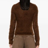 Maglione spazzolato in marrone Ami Paris - donna 