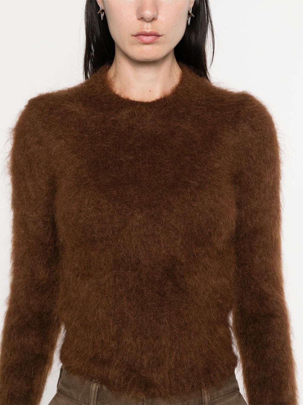 Maglione spazzolato in marrone Ami Paris - donna 