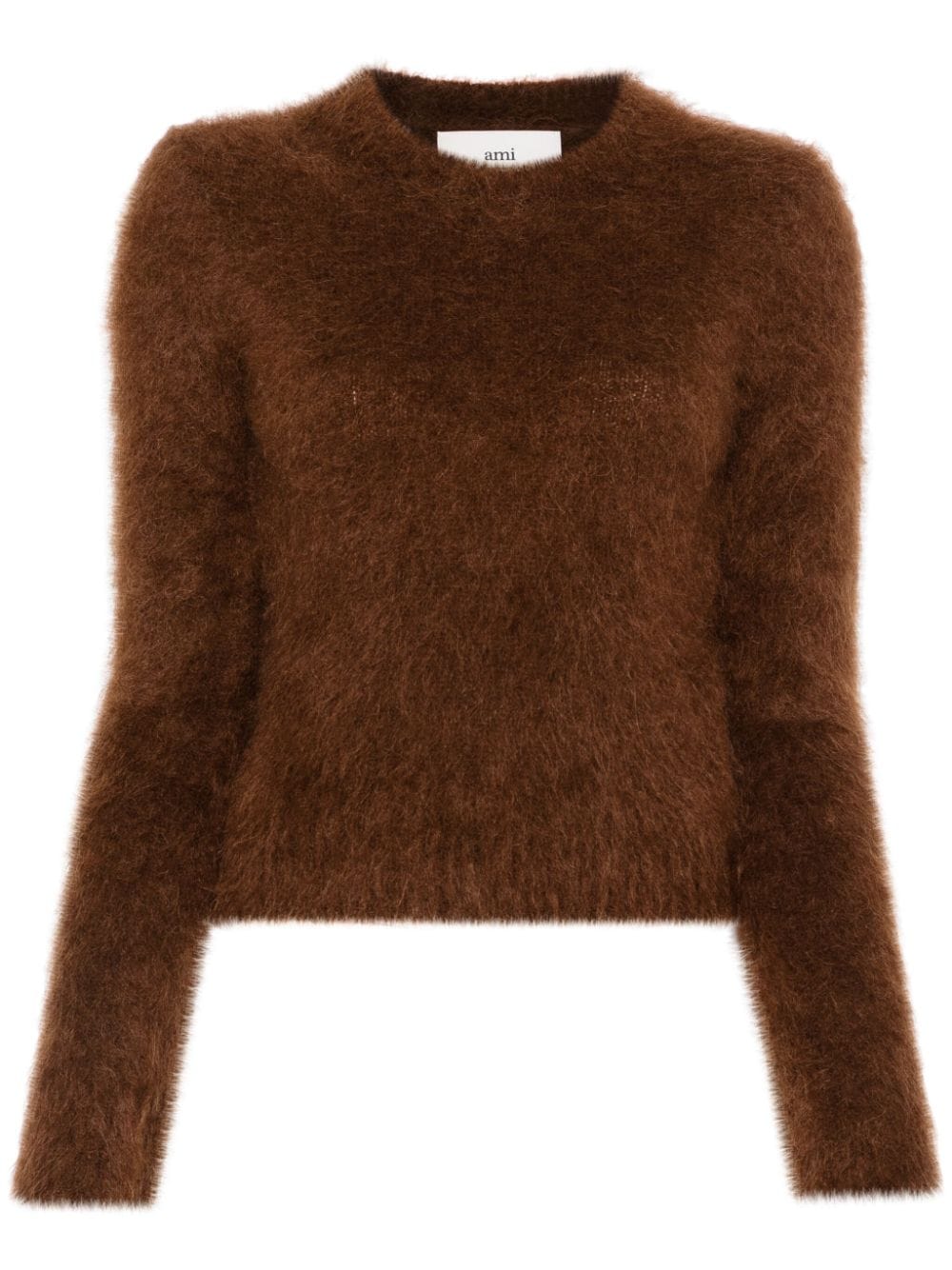 Maglione spazzolato in marrone Ami Paris - donna 