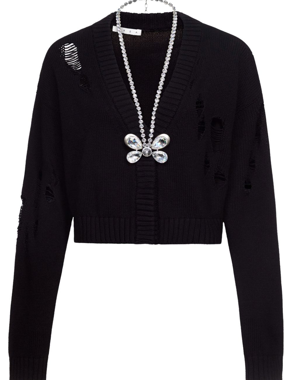 Cardigan con decorazione in cristalli in nero Area - donna 