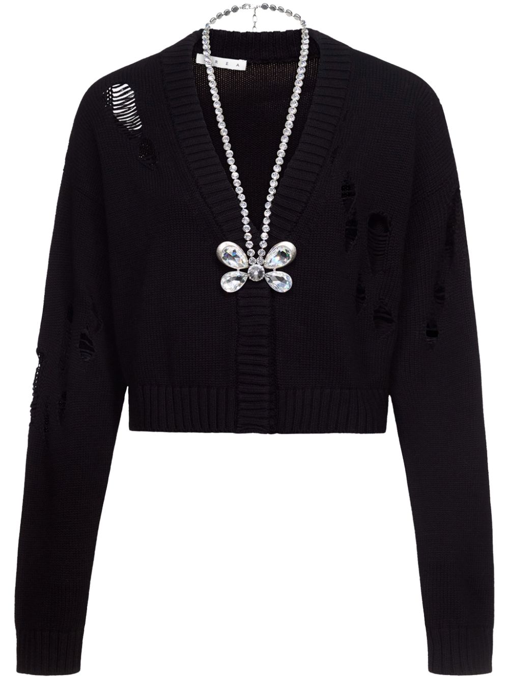 Cardigan con decorazione in cristalli in nero Area - donna 