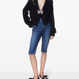 Cardigan con decorazione in cristalli in nero Area - donna 