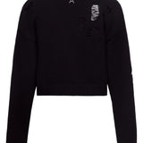 Cardigan con decorazione in cristalli in nero Area - donna 