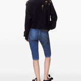 Cardigan con decorazione in cristalli in nero Area - donna 