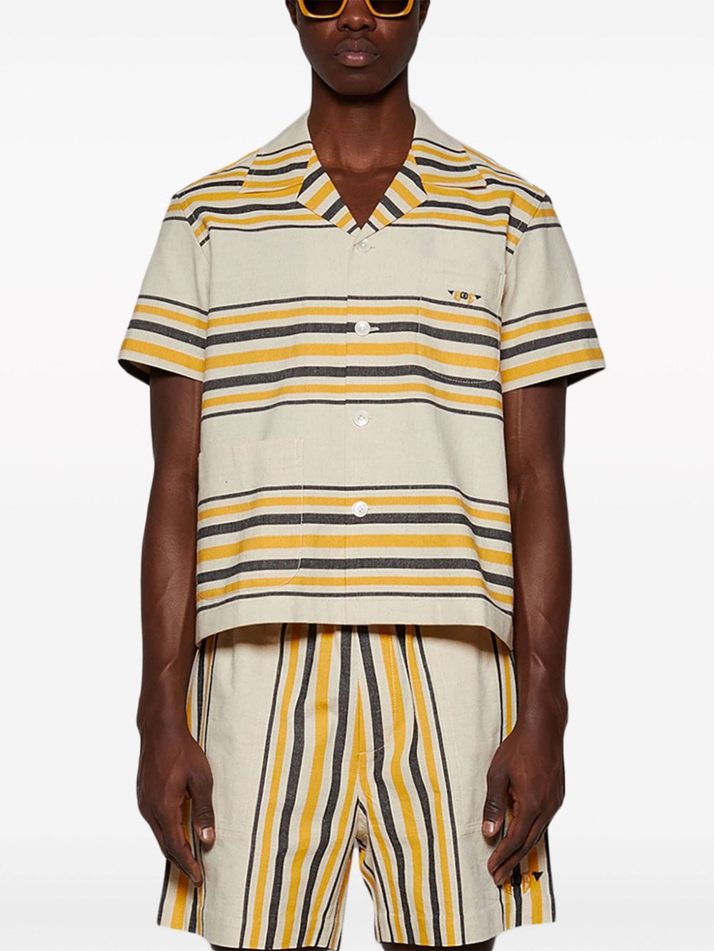 Camicia a maniche corte a righe Bode - uomo 