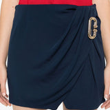 Minigonna drappeggiata in blu Casablanca - donna 