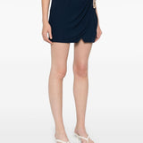 Minigonna drappeggiata in blu Casablanca - donna 