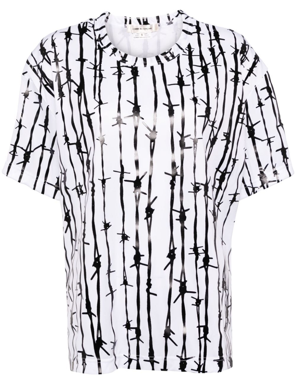 T-shirt con stampa grafica in nero e bianco Comme Des Garcons - donna 