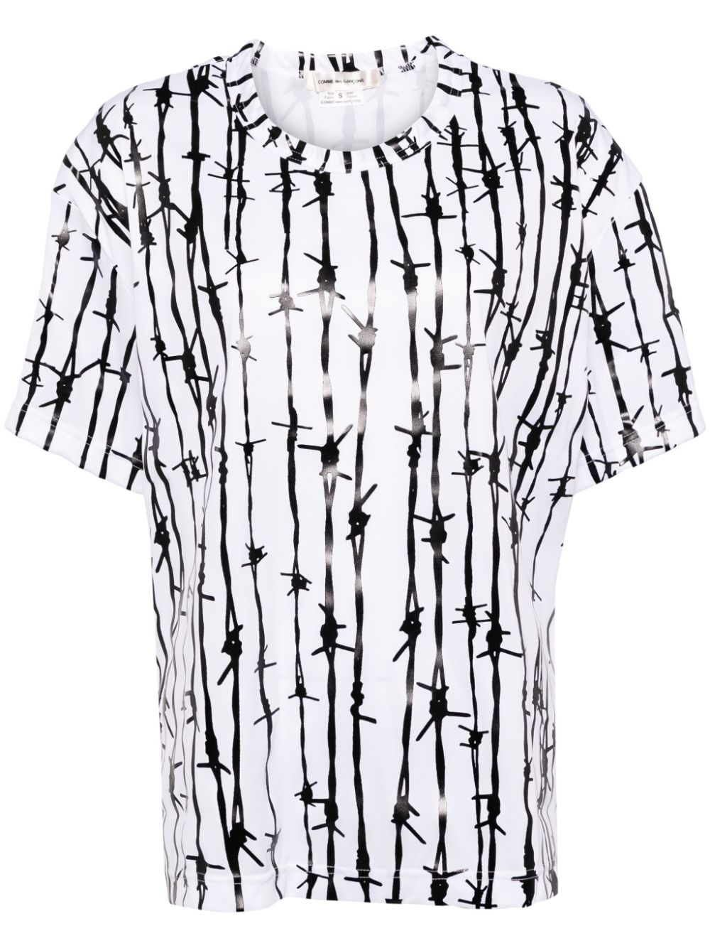 T-shirt con stampa grafica in nero e bianco Comme Des Garcons - donna 