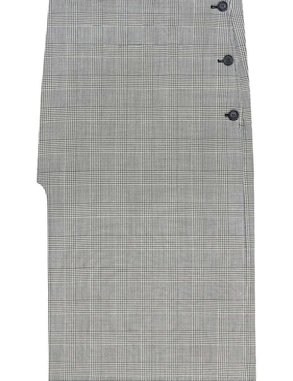 Gonna midi Principe di Galles in bianco e nero Courrèges - donna 