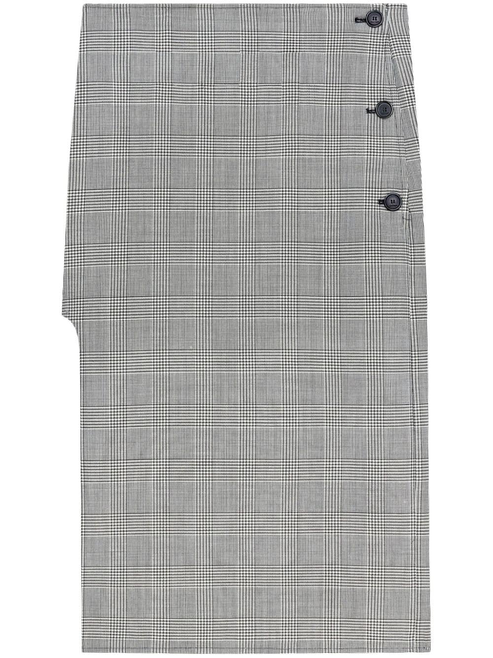 Gonna midi Principe di Galles in bianco e nero Courrèges - donna 