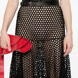 Abito lungo svasato semi-trasparente in nero David koma - donna 