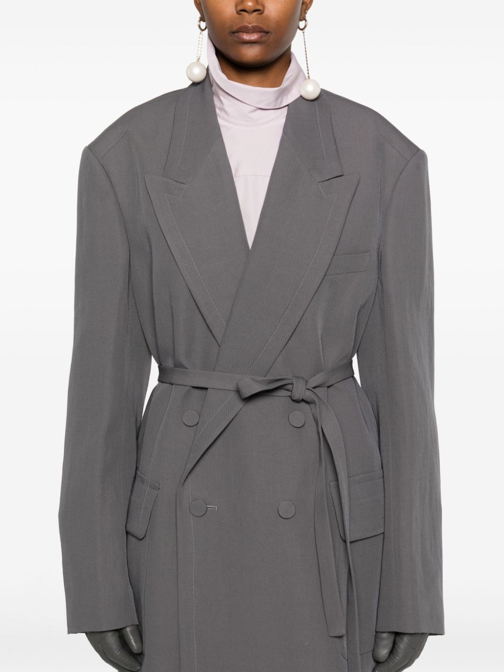 Giacca con cintura bless in grigio Dries van noten - donna 