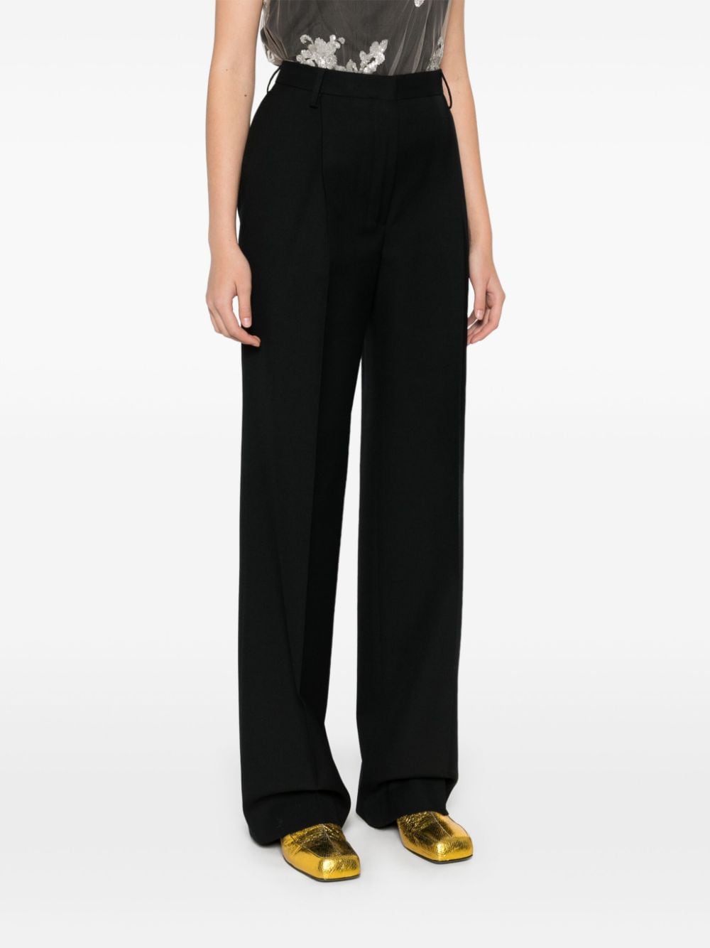 Pantaloni in misto lana portia in nero Dries van noten - donna 