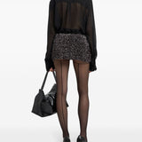 Minigonna metallizzata  in nero GCDS - donna 