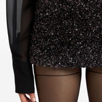 Minigonna metallizzata  in nero GCDS - donna 