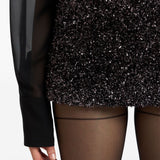 Minigonna metallizzata  in nero GCDS - donna 