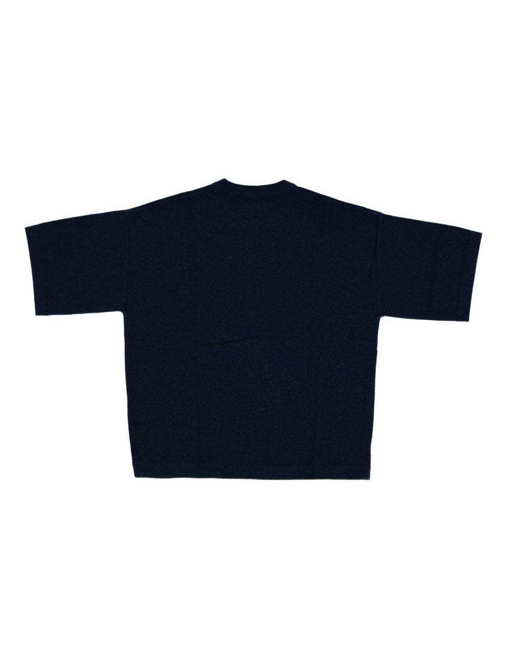 T-shirt in maglia in blu Gotha - uomo<BR/><BR/> 