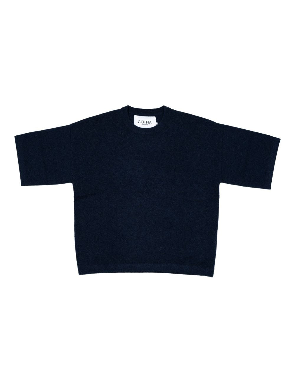 T-shirt in maglia in blu Gotha - uomo<BR/><BR/> 