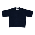 T-shirt in maglia in blu Gotha - uomo<BR/><BR/> 
