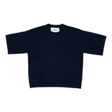 T-shirt in maglia in blu Gotha - uomo<BR/><BR/> 
