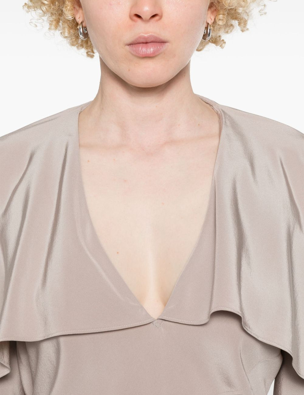 Blusa con ruches in grigio Helmut lang - donna 